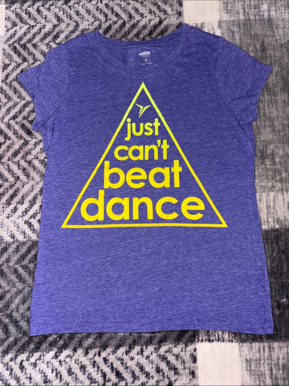 Old Navy Purple Tee with Bright Yellow Dance Graphic